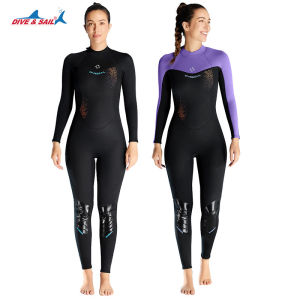 Dive Sail 3MM Warm Wetsuit Womens Thick One-piece Long Sleeve Diving Suit Large Size Surf Snorkeling Winter Swimsuit Equipment