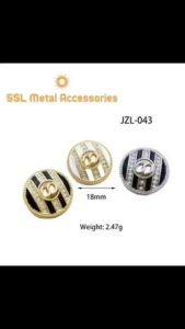 Set 10 Cúc áo nút áo kim loại cao cấp thời trang dùng cho áo dạ áo vest Alloy button JZL-04318mm