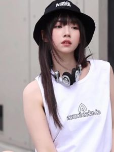 Acme de la vie | Áo Vest Dạ Quang In Hình Cổ Tròn Không Tay Cotton