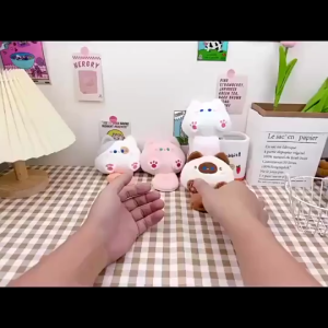 Cat Plushie Cartoon Keychain Plush Korean Style Cat Statue Key Chain Ring Key Ring