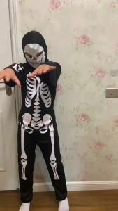 Boy Scary Zombie Cosplay Costumes Skeleton Skull Costume Suit Halloween Costume girl Carnival Party Dress Up Jumpsuits And Mask