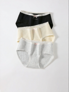 Antibacterial Pure Cotton Lace Trim Womens Underwear