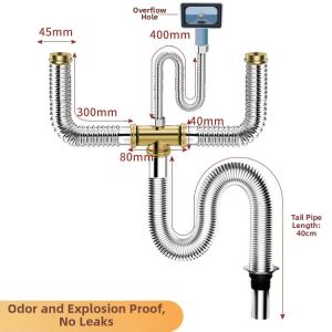 Stainless Steel Odor-Preventing Sink Drain Kit