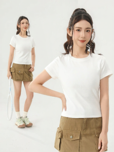 Warrior | Slim Fit Short Cotton T-Shirt for Women