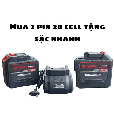 Pin đóng 20 Cell xám Dòng Xả Cao Chân Pin Phổ Thông 4cm Có Đèn Led Báo Pin Bảo Hành Chính Hãng 6 Tháng