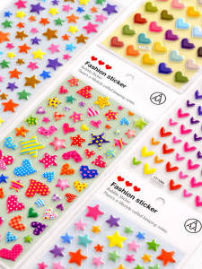 3D Bubble Stickers Heart Star Colorful Shapes Decorative Reward Sealing Baby Girls Childrens Toy from Guangzhou China