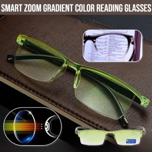 Smart Zoom Gradient Color Reading Glasses: Superior Vision Correction & Lightweight Eyewear