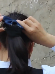 Fashion Korean Hairnet Ribbon Bow Barrette Hair Clip Cover With Net Bowknot Bun Snood Hairnet Ribbon