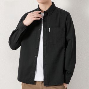 ROMON | Lormen Mens Long Sleeve Cotton Shirt Casual Iron-Free Spring New Style Comfortable Breathable Fashionable Business Casual Coat