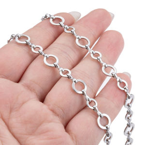 โซ่โลหะทรงกลมสแตนเลสโซ่เครื่องประดับสร้อยคอสร้อยข้อมืออุปกรณ์เสริมห่วงโซ่กลม