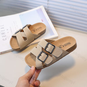 Childrens Slippers 2026 Summer New Comfortable Non Slip Outdoor Fashion Boys Slippers Buckle Indoor Girls Kids Large Size 26-36