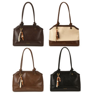 Womens Large PU Tote Bag with Retro Look and Zipper Closure Ideal for Work and Travel