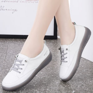 Leather Flat Shoes Womens Summer New Style Casual Cross Buckle Soft Bottom Anti-slip Breathable Cow Tendon Odor-resistant Flats