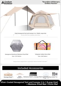 Olymmons | Portable Foldable Camping Tent with Canopy