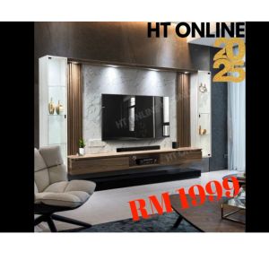 HT ONLINE 10ft Modern Hanging TV Cabinet – Wall Mounted Floating TV Console Minimalist Hanging TV Cabinet