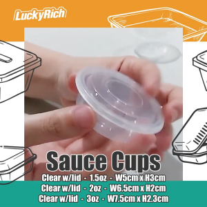 LuckyRich - Sauce Cups 2oz 100pcs per pack clear sauce cups with lids