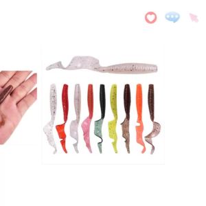 5/10pcs Salt Fishy Smell Silicone Worms Soft Bait 8.5cm Long Tail Jig Wobblers Fishing Lure for Bass Trout Artificial Baits