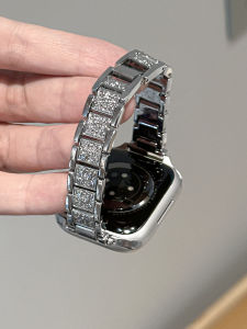 Metal Stainless Steel Slim Diamond Encrusted Watch Band for  Watch S10/S11/iWatch8/7/6 Ultra Womens Summer Fashion Accessory