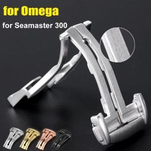 18 20mm Stainless Steel Deployment Buckles Clasp for Omega Folding Watch Buckle Strap Butterfly Button for Seamaster Speedmaster