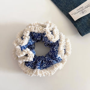 Retro Korean Style Ins Floral Lace Hair Ties Super Plump Bun Head Ropes Gentle Girl Feeling Hair Bands for Women Girls