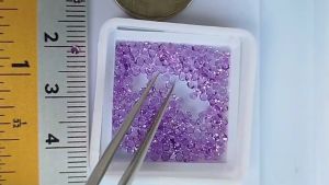 💎🟣A394 1.75 มิล+- 1 เม็ด กลม อเมทิสต์ ก้นแหลม Natural Amethyst สีม่วงอ่อน พลอยแท้ พลอยดิบ ไม่เผา ธรรมชาติแท้ 100%