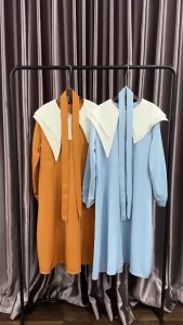 SV 6544 - Vina Collar Dress | Silvervogue | Gaun Katun Poliester Midi Pakaian Kasual Wanita