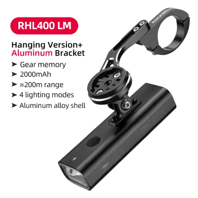RockBros | ROCKBROS 400LM 800LM Bike Front Light with Extension Mount IPX6 Type-C Bicycle Hanging Light Aluminum MTB Road Cycling Headlight