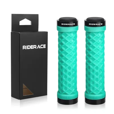 RIDERACE Silicone Bicycle Grip Covers Dual-Sided Lock-On Mountain Bike Comfortable Handlebar Grips Colorful Cycling Accessories