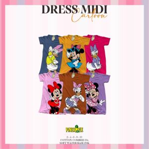 Dress Midi Cartoon - Daster Anak 2-8 Tahun by Pineapple Kids