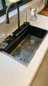 ACEBEST Paket Set Kran Sink Wastafel Cuci Piring Bahan Stainless JS-117