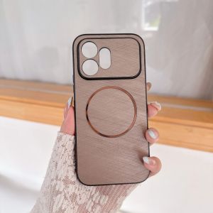 Frosted Golden Silk Wrinkle For Magsafe Phone Case For Honor 600 400 Magic 7 X60 Pro Shockproof Magnetic Bumper Non-Slip Cover