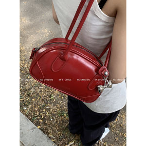Satchel Bowling Bag Womens 2024 New Arrival Tide South Korea Niche Style Underarm Bag Shoulder Red Bag Wedding Bag