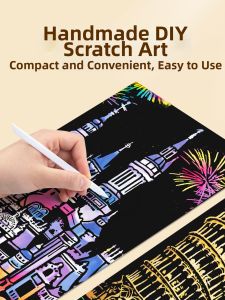 TANGJIUGONG | Night View Scratch Art Paper DIY Crafts for Kids