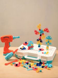3D Electric Screw Drill Nut Puzzles Toy Set Assemble Building Blocks Tools Educational Toys For Kids