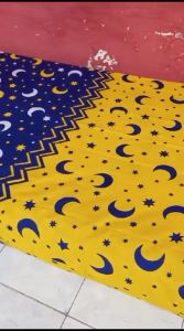 SUPER 5.5 Sprei Kasur Resleting Premium Katun Micro Motif Starmoon Anti Luntur Size 90x200 - 180x200