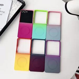szhaiyu | Gradient Liquid Silicone Soft Magnetic Phone Case for Samsung Galaxy Z Flip 7 6 5 4 ZFlip7FE Wireless Charging Protective Cover