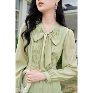 XIANGYING | Elegant Green Spring Dress