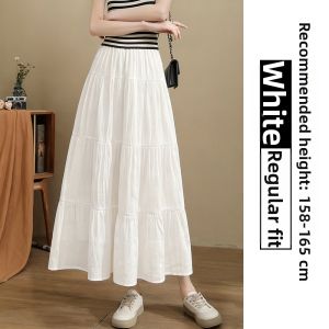 YAYANGREN | Slimming White A-line High Waist Mid Length Skirt