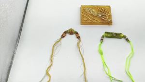 Handcrafted Designer Rakhi Set for Brother – Traditional Beaded Rakhi with Decorative Stone Work Colorful Beads & Silk Thread for Raksha Bandhan Gift