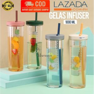BOTOL MINUM OLAHRAGA| BOTOL MINUM INFUSER 1000 ML| BOTOL MINUM INFUSED WATER DENGAN SEDOTAN LIPAT| BOTOL MINUM TRANSPARAN| SANGAT IDEAL UNTUK GYM KE KANTORPERJALANAN/DI LUAR RUMAH| BOTOL MINUM VIRAL| BOTOL MINUM SARI BUAH