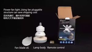 LED 40W ceiling fan light E27 with remote control for dimming suitable for living room study household use 85-265V bulb