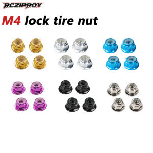 4pcs Metal M4 Wheel Lock Nuts for 1/10 RC Car Crawler Axial SCX10 90046 Capra AXI03007 TRX4 TRX6 Redcat Gen8 MST CFX