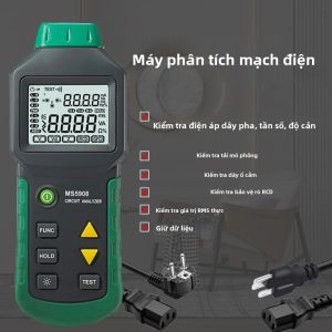 Máy Phân Tích Mạch Kỹ Thuật Số Mastech MS5908 Với Đèn Nền LCD True RMS AC Voltage RCD GFCI Công Cụ Kiểm Tra Lỗi Điện
