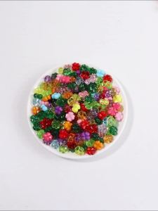50-100pcs Acrylic Transparent Crystal Straight Hole Cute Four-Leaf Clover Beads 11mm for Phone Chain Necklace Bracelet Supplies