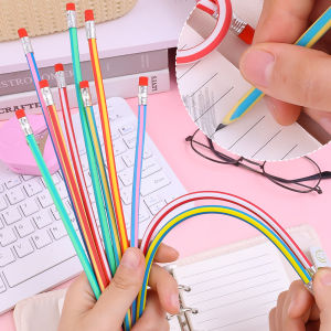 3/5Pcs Colorful Magic Bendy Flexible Soft Pencil with Eraser Writing Office School Supplies Stationery for Kids