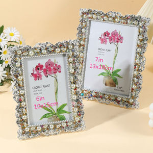 1Pcs classic European and American diamond pearl photo frame 6 inch and 7 inch exquisite sparkling home countertop decoration