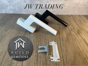 004 Series Euro Multipoint Casement Window Handle - Single U Fork Accessory (White/Black) HOME DIY