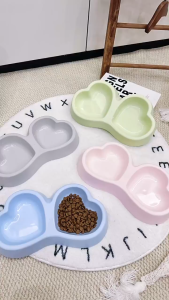 Pet Cat Dog Food Double Bowl Anti Slip Detachable Large Capacity Cute Pet Diner Split Container Mangkuk Kucing