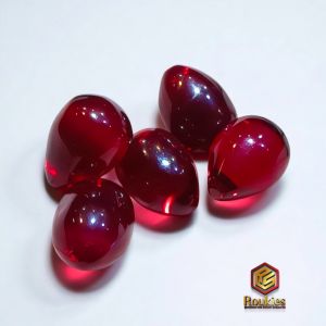 [HANYA BATU] Batu Merah Siam Bentuk Telur Ukuran ±12x16mm