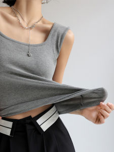 Áo Vest Nữ Không Tay Cổ Vuông Ôm Vừa Vặn Mùa Xuân Hè Áo Khoác Ngoài Áo Vest Lót Bên Trong Cho Phụ Nữ